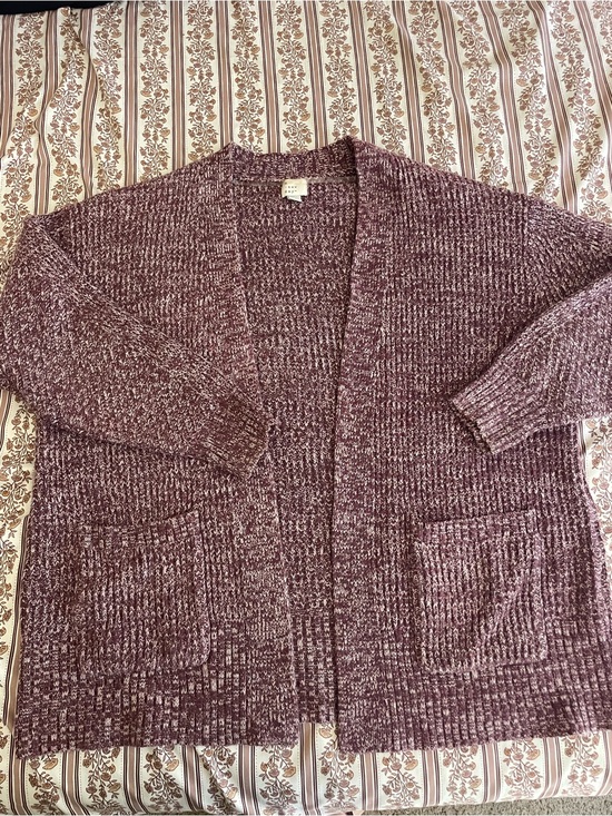 a new day Sweaters - a new day Marled Plum Open-Front Cardigan